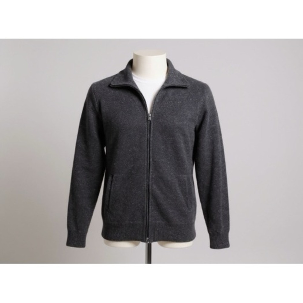 Joseph Abboud Mens XL Gray Full Zip Knit Cardigan Sweater‎ Wool  blend  casual